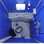 top view showing the inside of th eportable toilet